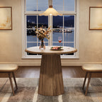 Compact Round Dining Table 31.5", Octagonal Base Kitchen Table for 2-4 People