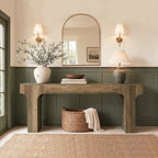 79-Inch Extra Long Console Table with Arched Base, Farmhouse Sofa Table for Entryway