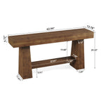 63-Inch Solid Wood Console Table, Entryway Sofa Table with Storage for Behind Couch