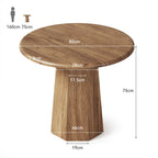 Compact Round Dining Table 31.5", Octagonal Base Kitchen Table for 2-4 People