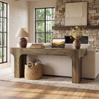 79-Inch Extra Long Console Table with Arched Base, Farmhouse Sofa Table for Entryway