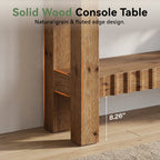 63" Console Table, Solid Wood Farmhouse Entryway Table with 2-Tier Storage