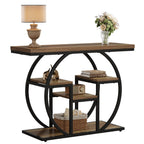 41 Inch Industrial Console Table with Storage, 4 Tier Narrow Sofa Table for Entryway Living Room