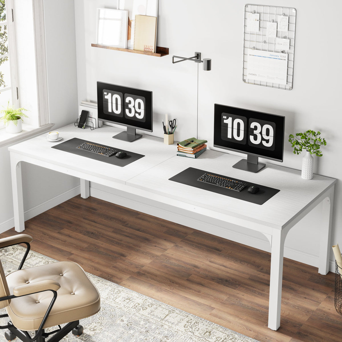 Rectangle Executive Desk, 78.7" Computer Desk 6FT Conference Table