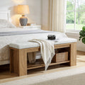 47.24-Inch Upholstered Hallway Bench with Padded Seat, Farmhouse Bed Bench for Bedroom