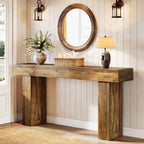 63 Inch Narrow Console Table with X-Frame Legs, Farmhouse Sofa Table for Entryway and Hallway