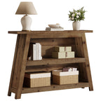 47.24-Inch Solid Wood Console Table, Farmhouse Entryway Table with 3-Tier Shelves