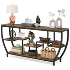 70.9" Sofa Table with Shelves, Console Table for Living Room