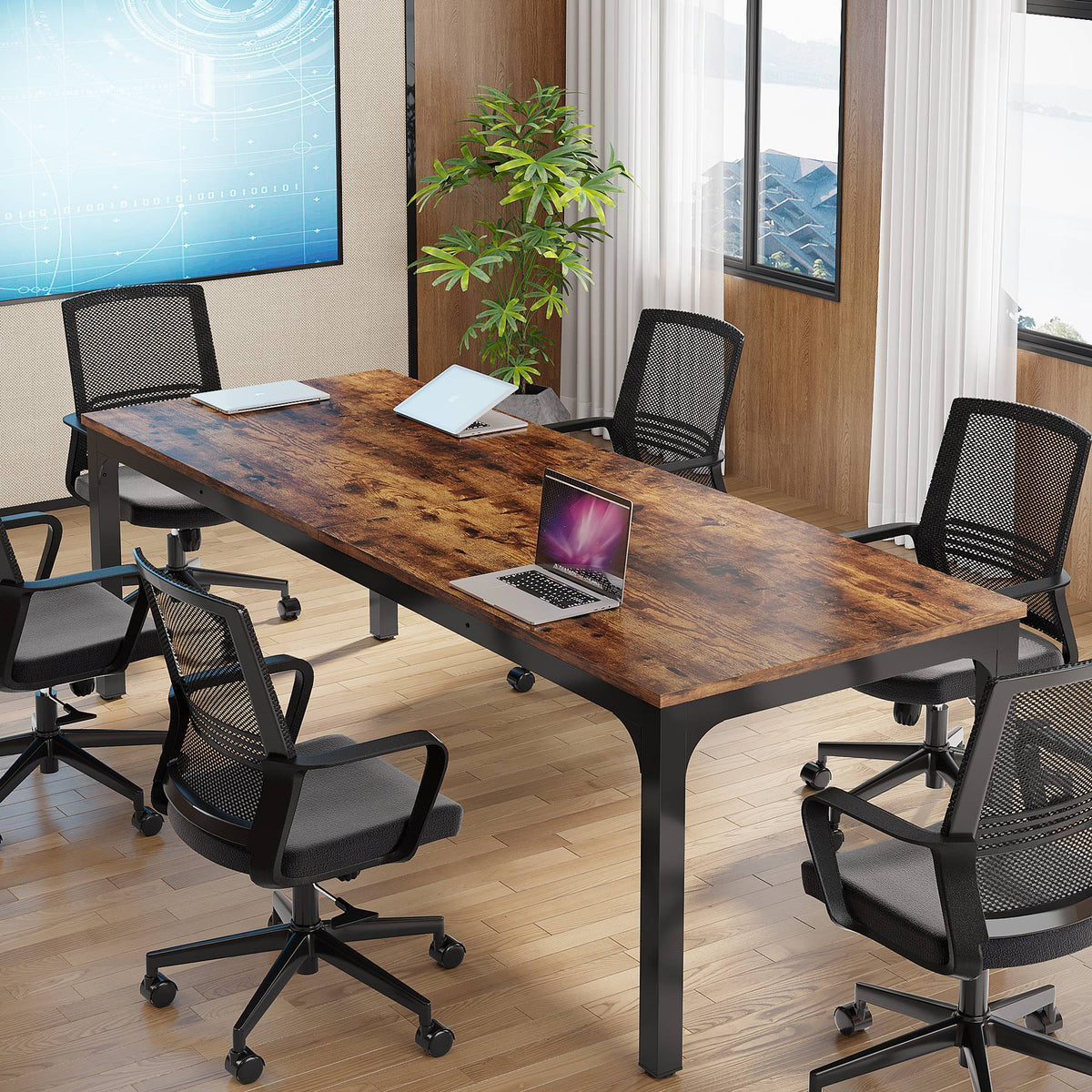 Rectangle Executive Desk, 78.7" Computer Desk 6FT Conference Table