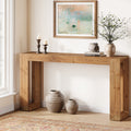63-Inch Farmhouse Console Table with Reinforced Base, Solid Wood Sofa Table for Entryway Study and Living Room