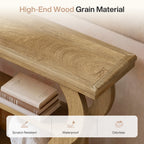 55 Inch Console Table with 3-Tier Storage, Farmhouse Hallway Table with Wave Legs