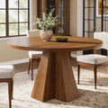 47-Inch Round Dining Table, Sturdy Base with Thickened Top for Kitchen and Dining Room