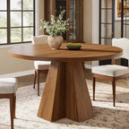 47-Inch Round Dining Table, Sturdy Base with Thickened Top for Kitchen and Dining Room