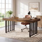 55 Inch Computer Desk with Reinforced Metal Frame, Modern Writing Table for Home Office
