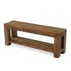 63-Inch Solid Wood TV Stand for TVs up to 75 Inches with 2-Tier Open Storage Shelves
