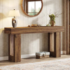 63" Rustic Wood Console Table - Farmhouse Sofa Table