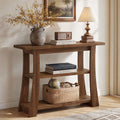 41.3 Inch Solid Wood Console Table with 3-Tier Storage, Farmhouse Hallway Table