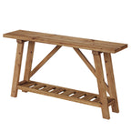 62.99-Inch Solid Wood Console Table, Narrow Design with Storage Shelf for Entryway Living Room and Hallway
