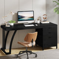 59 Inch Computer Desk with Reversible 3-Drawer Storage, Industrial Desk for Home Office