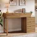 Reversible Computer Desk with 5 Drawers, Small Writing Desk for Home Office and Bedroom