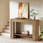 41.3-Inch Farmhouse Console Table with 2-Tier Open Storage, Narrow Entryway Sofa Table for Living Room Hallway and Foyer