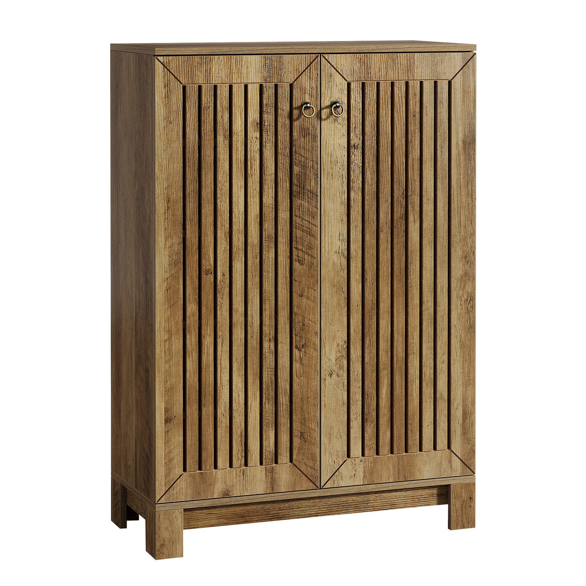 43.3-Inch Shoe Cabinet with 5-Tier Storage, Wooden Entryway Organizer for Up to 24 Pairs