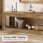 63-Inch Farmhouse Console Table with Circle Design, 2-Tier Entryway Table for Hallway