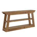 63-Inch Solid Wood Console Table with 3-Tier Storage, Farmhouse Hallway Entry Table