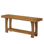 Solid Wood TV Stand for TVs up to 70 Inch, Farmhouse Media Console with Slatted Shelf