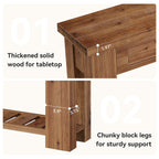 63-Inch Farmhouse Console Table with Solid Fir Wood Frame and 2 Drawers, Long Entryway Sofa Table with Slatted Shelf