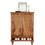 Rattan Shoe Cabinet, 5-Tier Hidden Shoe Storage for Entryway