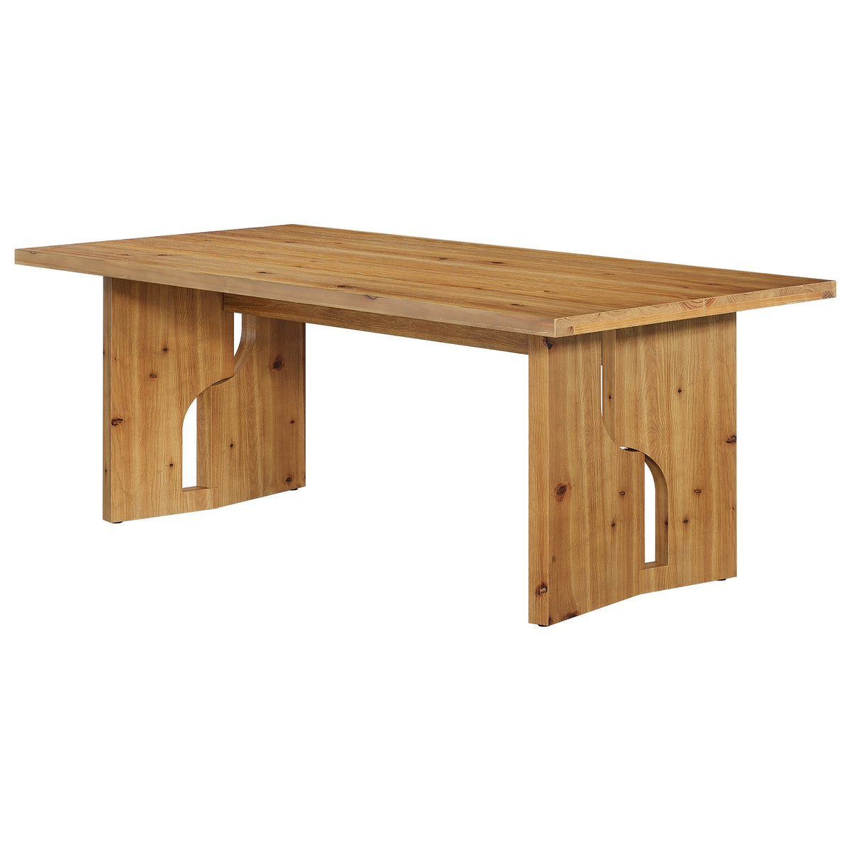 63-Inch Solid Wood Executive Desk with Cutout Bases, Large Office Desk for Home Office