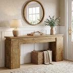 63-Inch Console Table, Farmhouse Sofa Table with Open Storage