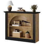 43.3 Inch Narrow Console Table with 3-Tier Storage and Semi-Open Design, Mid-Century Sofa Table for Living Room