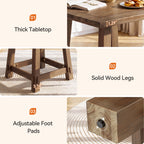 31.49-Inch Solid Wood Square Dining Table for 4, Farmhouse Kitchen Table for Small Spaces