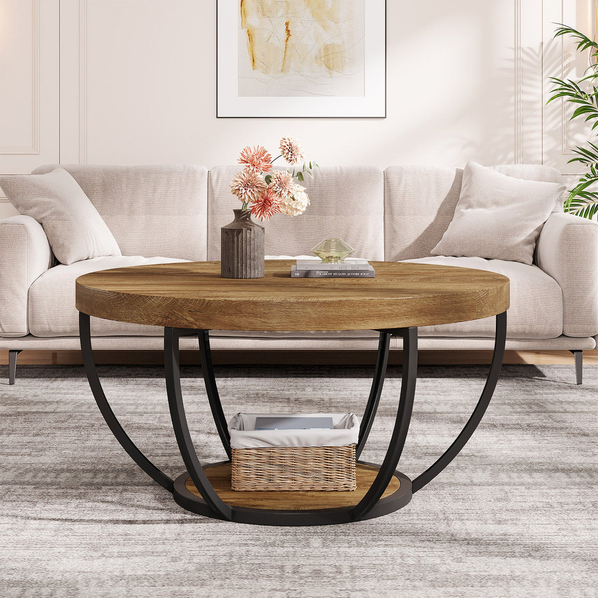 31.7-inch round coffee table