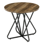 31.5-Inch Round Dining Table with Geometric Metal Base, Small Kitchen Table for 2-3 People