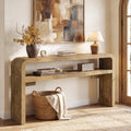 63 Inch Long Console Table with 2-Tier Storage, Narrow Sofa Table for Living Room