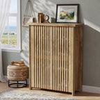 43.31 Inch 6-Tier Shoe Cabinet with Louvered Doors, Farmhouse Shoe Storage Cabinet for Entryway and Hallway