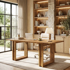 63-Inch Solid Wood Office Desk, Farmhouse Computer Desk for Home Office and Study
