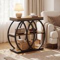 23.62-Inch 3-Tier Narrow End Table with Open Storage Shelves, Industrial Side Table for Living Room