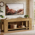 63-Inch TV Stand for 55 to 75-Inch TVs with Open Storage Shelves, Rustic Media Console Table for Living Room