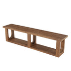 70-Inch Solid Wood TV Stand with 2-Tier Storage, Farmhouse Media Console for Living Room