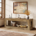 63-Inch Farmhouse Console Table with Circle Design, 2-Tier Entryway Table for Hallway