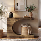 40-Inch Farmhouse Console Table with C-Shaped Design, Small Entryway Table for Foyer and Living Room