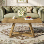 47" Rectangle Coffee Table, Farmhouse Wooden Accent Table for Small Spaces