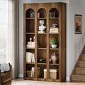 70.87-Inch 5-Tier Arched Bookcase, Mid Century Modern Tall Bookshelf with Open Shelves for Home Office