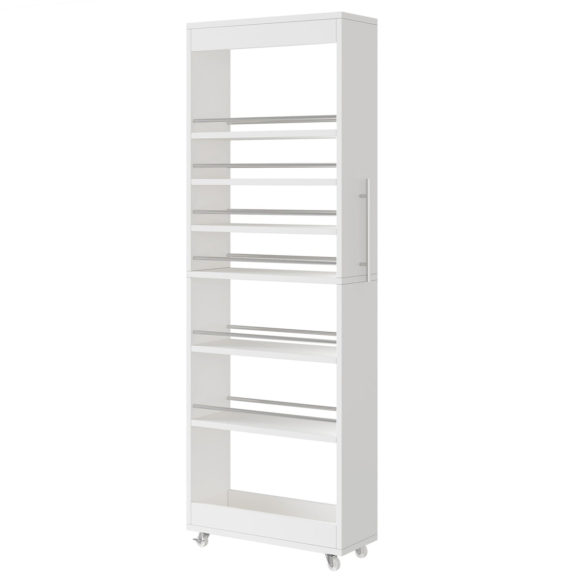 73-Inch 7-Tier Slim Rolling Pantry Cart, Narrow Pull-Out Storage Rack for Kitchen Gaps