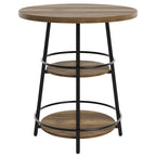 35.4-Inch Round Bar Table, Counter Height Pub Table with Storage Shelves for Kitchen and Small Spaces
