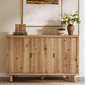 47.6-Inch Farmhouse Sideboard Cabinet with 3 Doors, Solid Wood Buffet Cabinet for Kitchen